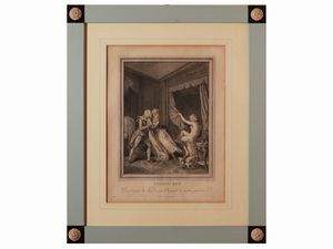 Raccolta di otto incisioni a soggetto erotico/galante  - Asta Arredi e Dipinti dal Castello di Gamberaia a Firenze - Associazione Nazionale - Case d'Asta italiane