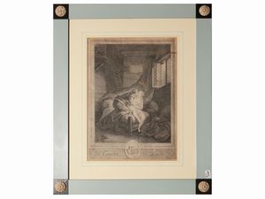 Raccolta di otto incisioni a soggetto erotico/galante  - Asta Arredi e Dipinti dal Castello di Gamberaia a Firenze - Associazione Nazionale - Case d'Asta italiane