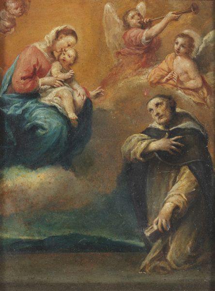 CRESPI GIUSEPPE MARIA (1665 - 1747) : Madonna con Bambino e San Francesco  - Asta Asta 387 | ARTE ANTICA E DEL XIX SECOLO - DAL RINASCIMENTO AL SIMBOLISMO: OPERE DA COLLEZIONI ITALIANE Tradizionale - Associazione Nazionale - Case d'Asta italiane
