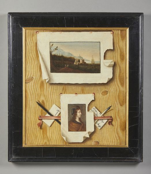 ARTISTA FRANCESE DEL XVIII SECOLO : Trompe l'oeil con paesaggio marino e profilo di donna  - Asta Asta 387 | ARTE ANTICA E DEL XIX SECOLO - DAL RINASCIMENTO AL SIMBOLISMO: OPERE DA COLLEZIONI ITALIANE Tradizionale - Associazione Nazionale - Case d'Asta italiane