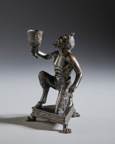 CALZETTA DA RAVENNA (ATTIVO TRA IL 1496 E IL 1543 CIRCA) SEVERO : Ambito di. Candeliere raffigurante un satiro inginocchiato  - Asta Asta 387 | ARTE ANTICA E DEL XIX SECOLO - DAL RINASCIMENTO AL SIMBOLISMO: OPERE DA COLLEZIONI ITALIANE Tradizionale - Associazione Nazionale - Case d'Asta italiane