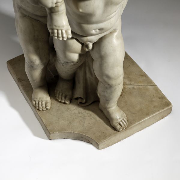 SCULTORE DEL XVII SECOLO : Gruppo scultoreo raffigurante tre putti adattato a fontana  - Asta Asta 387 | ARTE ANTICA E DEL XIX SECOLO - DAL RINASCIMENTO AL SIMBOLISMO: OPERE DA COLLEZIONI ITALIANE Tradizionale - Associazione Nazionale - Case d'Asta italiane