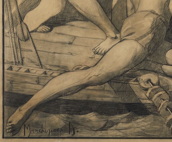 MARCHEGIANI (XX SECOLO) A. : Cristo predica dalla barca di Pietro sul lago di Tiberiade  - Asta Asta 387 | ARTE ANTICA E DEL XIX SECOLO - DAL RINASCIMENTO AL SIMBOLISMO: OPERE DA COLLEZIONI ITALIANE Tradizionale - Associazione Nazionale - Case d'Asta italiane