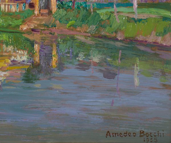 BOCCHI AMEDEO (1883 - 1976) : Paesaggio lacustre  - Asta Asta 387 | ARTE ANTICA E DEL XIX SECOLO - DAL RINASCIMENTO AL SIMBOLISMO: OPERE DA COLLEZIONI ITALIANE Tradizionale - Associazione Nazionale - Case d'Asta italiane