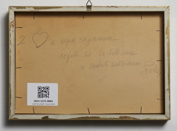 PELLIS GIOVANNI NAPOLEONE (1888 - 1962) : Due cuori e una capanna  - Asta Asta 387 | ARTE ANTICA E DEL XIX SECOLO - DAL RINASCIMENTO AL SIMBOLISMO: OPERE DA COLLEZIONI ITALIANE Tradizionale - Associazione Nazionale - Case d'Asta italiane