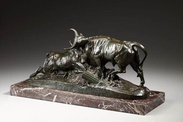 CLESINGER JEAN-BAPTISTE (1814 - 1883) : Lotta tra tori  - Asta Asta 387 | ARTE ANTICA E DEL XIX SECOLO - DAL RINASCIMENTO AL SIMBOLISMO: OPERE DA COLLEZIONI ITALIANE Tradizionale - Associazione Nazionale - Case d'Asta italiane