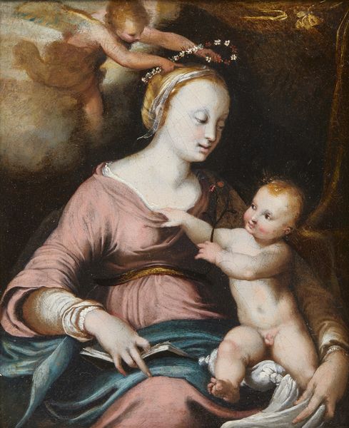ARTISTA SENESE DEL XVI SECOLO : Madonna con Bambino e angelo  - Asta Asta 387 | ARTE ANTICA E DEL XIX SECOLO - DAL RINASCIMENTO AL SIMBOLISMO: OPERE DA COLLEZIONI ITALIANE Tradizionale - Associazione Nazionale - Case d'Asta italiane