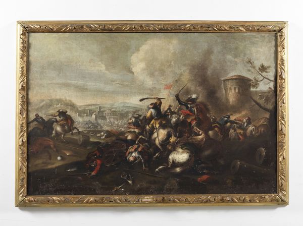 ARTISTA DEL XVII SECOLO : Scena di battaglia  - Asta Asta 387 | ARTE ANTICA E DEL XIX SECOLO - DAL RINASCIMENTO AL SIMBOLISMO: OPERE DA COLLEZIONI ITALIANE Tradizionale - Associazione Nazionale - Case d'Asta italiane