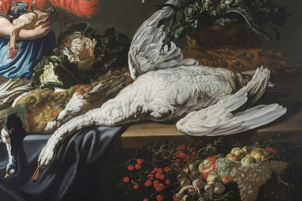 VAN UTRECHT ADRIAEN (1599 - 1652) : Ambito di. Scena di cucina con natura morta di cacciagione, frutta e ortaggi (Cristo nella casa di Marta e Maria)  - Asta Asta 387 | ARTE ANTICA E DEL XIX SECOLO - DAL RINASCIMENTO AL SIMBOLISMO: OPERE DA COLLEZIONI ITALIANE Tradizionale - Associazione Nazionale - Case d'Asta italiane