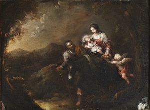 JUAN DE SEVILLA ROMERO Y ESCALANTE  (1643 - 1695) - Fuga in Egitto