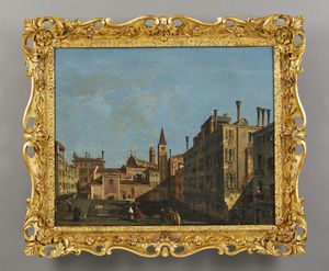 ARTISTA VENETO DEL XVIII SECOLO : Campo San Stin, Venezia  - Asta Asta 387 | ARTE ANTICA E DEL XIX SECOLO - DAL RINASCIMENTO AL SIMBOLISMO: OPERE DA COLLEZIONI ITALIANE Tradizionale - Associazione Nazionale - Case d'Asta italiane