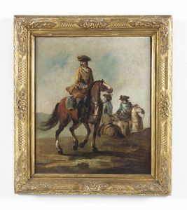 ZAIS  GIUSEPPE (1709 - 1784) : Coppia di dipinti raffiguranti cavalieri  - Asta Asta 387 | ARTE ANTICA E DEL XIX SECOLO - DAL RINASCIMENTO AL SIMBOLISMO: OPERE DA COLLEZIONI ITALIANE Tradizionale - Associazione Nazionale - Case d'Asta italiane