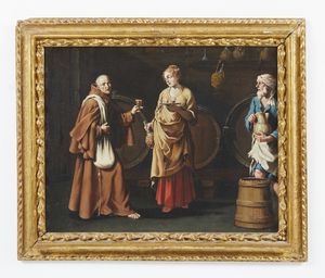 GAMBARINI GIUSEPPE (1680 - 1725) : Gruppo di quattro dipinti raffiguranti scene di interno con monaci  - Asta Asta 387 | ARTE ANTICA E DEL XIX SECOLO - DAL RINASCIMENTO AL SIMBOLISMO: OPERE DA COLLEZIONI ITALIANE Tradizionale - Associazione Nazionale - Case d'Asta italiane