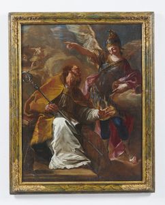 PITTONI GIAMBATTISTA (1687 - 1767) : Apparizione dell'arcangelo Michele al vescovo di Gargano  - Asta Asta 387 | ARTE ANTICA E DEL XIX SECOLO - DAL RINASCIMENTO AL SIMBOLISMO: OPERE DA COLLEZIONI ITALIANE Tradizionale - Associazione Nazionale - Case d'Asta italiane