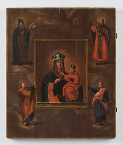 ICONA UCRAINA DEL XIX SECOLO : Madre di Dio Dubovitskaya  - Asta Asta 387 | ARTE ANTICA E DEL XIX SECOLO - DAL RINASCIMENTO AL SIMBOLISMO: OPERE DA COLLEZIONI ITALIANE Tradizionale - Associazione Nazionale - Case d'Asta italiane