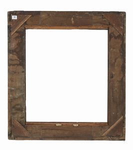 MANIFATTURA DEL XVII SECOLO : Cornice in legno intagliato e parzialmente dorato, fascia decorata a motivo di foglia d'acanto, applicazioni floreali al centro e agli angoli  - Asta Asta 387 | ARTE ANTICA E DEL XIX SECOLO - DAL RINASCIMENTO AL SIMBOLISMO: OPERE DA COLLEZIONI ITALIANE Tradizionale - Associazione Nazionale - Case d'Asta italiane