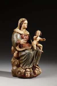 SCULTORE DELL'ITALIA SETTENTRIONALE DEL XVI SECOLO : Madonna con Bambino  - Asta Asta 387 | ARTE ANTICA E DEL XIX SECOLO - DAL RINASCIMENTO AL SIMBOLISMO: OPERE DA COLLEZIONI ITALIANE Tradizionale - Associazione Nazionale - Case d'Asta italiane