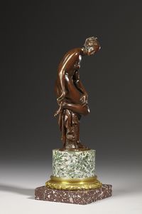 PRIEUR BARTHLEMY (1536 - 1611) : Figura femminile che si toglie una spina dal piede  - Asta Asta 387 | ARTE ANTICA E DEL XIX SECOLO - DAL RINASCIMENTO AL SIMBOLISMO: OPERE DA COLLEZIONI ITALIANE Tradizionale - Associazione Nazionale - Case d'Asta italiane