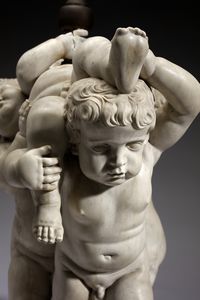 SCULTORE DEL XVII SECOLO : Gruppo scultoreo raffigurante tre putti adattato a fontana  - Asta Asta 387 | ARTE ANTICA E DEL XIX SECOLO - DAL RINASCIMENTO AL SIMBOLISMO: OPERE DA COLLEZIONI ITALIANE Tradizionale - Associazione Nazionale - Case d'Asta italiane