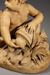 SCULTORE FRANCESE DEL XVIII SECOLO : Putto raffigurato come allegoria fluviale  - Asta Asta 387 | ARTE ANTICA E DEL XIX SECOLO - DAL RINASCIMENTO AL SIMBOLISMO: OPERE DA COLLEZIONI ITALIANE Tradizionale - Associazione Nazionale - Case d'Asta italiane