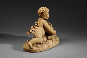 SCULTORE FRANCESE DEL XVIII SECOLO : Putto raffigurato come allegoria fluviale  - Asta Asta 387 | ARTE ANTICA E DEL XIX SECOLO - DAL RINASCIMENTO AL SIMBOLISMO: OPERE DA COLLEZIONI ITALIANE Tradizionale - Associazione Nazionale - Case d'Asta italiane