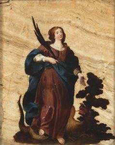 ARTISTA DEL XVI SECOLO : Coppia di dipinti raffiguranti Santa Agnese e Santa Margherita  - Asta Asta 387 | ARTE ANTICA E DEL XIX SECOLO - DAL RINASCIMENTO AL SIMBOLISMO: OPERE DA COLLEZIONI ITALIANE Tradizionale - Associazione Nazionale - Case d'Asta italiane