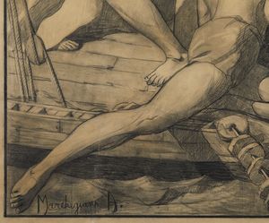 MARCHEGIANI (XX SECOLO) A. : Cristo predica dalla barca di Pietro sul lago di Tiberiade  - Asta Asta 387 | ARTE ANTICA E DEL XIX SECOLO - DAL RINASCIMENTO AL SIMBOLISMO: OPERE DA COLLEZIONI ITALIANE Tradizionale - Associazione Nazionale - Case d'Asta italiane