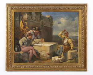 ALTAMURA SAVERIO FRANCESCO (1826 - 1897) : Giocatori di dadi  - Asta Asta 387 | ARTE ANTICA E DEL XIX SECOLO - DAL RINASCIMENTO AL SIMBOLISMO: OPERE DA COLLEZIONI ITALIANE Tradizionale - Associazione Nazionale - Case d'Asta italiane