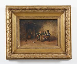 INNOCENTI GUGLIELMO (1871 - 1961) : Scena d'osteria con giocatori di carte  - Asta Asta 387 | ARTE ANTICA E DEL XIX SECOLO - DAL RINASCIMENTO AL SIMBOLISMO: OPERE DA COLLEZIONI ITALIANE Tradizionale - Associazione Nazionale - Case d'Asta italiane