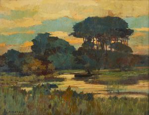 NATALI RENATO (1864 - 1947) - Tombolo a San Rossore