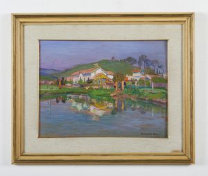 BOCCHI AMEDEO (1883 - 1976) : Paesaggio lacustre  - Asta Asta 387 | ARTE ANTICA E DEL XIX SECOLO - DAL RINASCIMENTO AL SIMBOLISMO: OPERE DA COLLEZIONI ITALIANE Tradizionale - Associazione Nazionale - Case d'Asta italiane