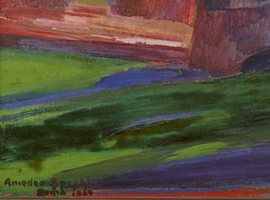 BOCCHI AMEDEO (1883 - 1976) : Paesaggio con cipressi  - Asta Asta 387 | ARTE ANTICA E DEL XIX SECOLO - DAL RINASCIMENTO AL SIMBOLISMO: OPERE DA COLLEZIONI ITALIANE Tradizionale - Associazione Nazionale - Case d'Asta italiane