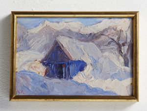 PELLIS GIOVANNI NAPOLEONE (1888 - 1962) : Due cuori e una capanna  - Asta Asta 387 | ARTE ANTICA E DEL XIX SECOLO - DAL RINASCIMENTO AL SIMBOLISMO: OPERE DA COLLEZIONI ITALIANE Tradizionale - Associazione Nazionale - Case d'Asta italiane