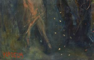 LABELLA VINCENZO (1872 - 1954) : Serata mondana  - Asta Asta 387 | ARTE ANTICA E DEL XIX SECOLO - DAL RINASCIMENTO AL SIMBOLISMO: OPERE DA COLLEZIONI ITALIANE Tradizionale - Associazione Nazionale - Case d'Asta italiane