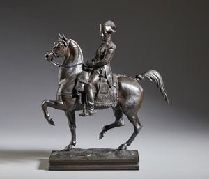 MAROCHETTI CARLO (1805 - 1867) : Napoleone a cavallo  - Asta Asta 387 | ARTE ANTICA E DEL XIX SECOLO - DAL RINASCIMENTO AL SIMBOLISMO: OPERE DA COLLEZIONI ITALIANE Tradizionale - Associazione Nazionale - Case d'Asta italiane