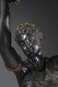 BRONZISTA DEL XX SECOLO : Coppia di figure femminili musicanti  - Asta Asta 387 | ARTE ANTICA E DEL XIX SECOLO - DAL RINASCIMENTO AL SIMBOLISMO: OPERE DA COLLEZIONI ITALIANE Tradizionale - Associazione Nazionale - Case d'Asta italiane