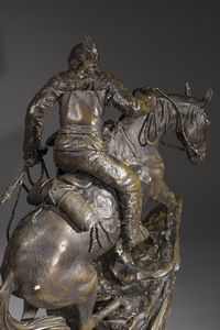 DAVIDSON JIM (n. 1962) : Indiano con cavalli  - Asta Asta 387 | ARTE ANTICA E DEL XIX SECOLO - DAL RINASCIMENTO AL SIMBOLISMO: OPERE DA COLLEZIONI ITALIANE Tradizionale - Associazione Nazionale - Case d'Asta italiane