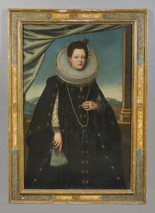 ARTISTA TOSCANO DEL XVI SECOLO : Ritratto di nobildonna  - Asta Asta 387 | ARTE ANTICA E DEL XIX SECOLO - DAL RINASCIMENTO AL SIMBOLISMO: OPERE DA COLLEZIONI ITALIANE Tradizionale - Associazione Nazionale - Case d'Asta italiane