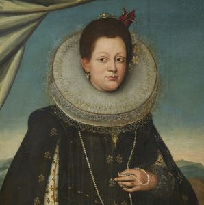 ARTISTA TOSCANO DEL XVI SECOLO : Ritratto di nobildonna  - Asta Asta 387 | ARTE ANTICA E DEL XIX SECOLO - DAL RINASCIMENTO AL SIMBOLISMO: OPERE DA COLLEZIONI ITALIANE Tradizionale - Associazione Nazionale - Case d'Asta italiane