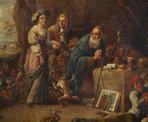 ARTISTA FIAMMINGO DEL XVII SECOLO : Le tentazioni di Sant'Antonio  - Asta Asta 387 | ARTE ANTICA E DEL XIX SECOLO - DAL RINASCIMENTO AL SIMBOLISMO: OPERE DA COLLEZIONI ITALIANE Tradizionale - Associazione Nazionale - Case d'Asta italiane