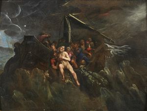 ARTISTA ROMANO DEL XVII SECOLO - Giona e la balena