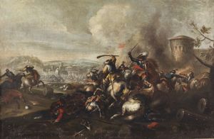 ARTISTA DEL XVII SECOLO - Scena di battaglia