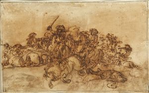 SIMONINI FRANCESCO (1686 - 1753) - Bozzetto per scena di battaglia