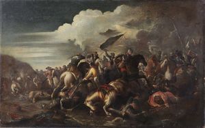 ARTISTA DEL XVII-XVIII SECOLO - Scena di battaglia