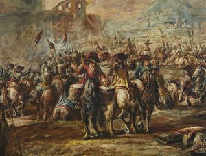 SIMONINI FRANCESCO (1686 - 1753) : Scena di battaglia  - Asta Asta 387 | ARTE ANTICA E DEL XIX SECOLO - DAL RINASCIMENTO AL SIMBOLISMO: OPERE DA COLLEZIONI ITALIANE Tradizionale - Associazione Nazionale - Case d'Asta italiane
