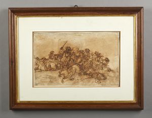 SIMONINI FRANCESCO (1686 - 1753) : Bozzetto per scena di battaglia  - Asta Asta 387 | ARTE ANTICA E DEL XIX SECOLO - DAL RINASCIMENTO AL SIMBOLISMO: OPERE DA COLLEZIONI ITALIANE Tradizionale - Associazione Nazionale - Case d'Asta italiane