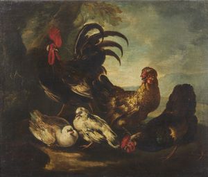 CRIVELLI DETTO IL CRIVELLONE ANGELO MARIA  (1650 - 1730) : Coppia di dipinti raffiguranti volatili  - Asta Asta 387 | ARTE ANTICA E DEL XIX SECOLO - DAL RINASCIMENTO AL SIMBOLISMO: OPERE DA COLLEZIONI ITALIANE Tradizionale - Associazione Nazionale - Case d'Asta italiane