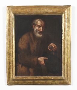 BELLOTTI PIETRO (1627 - 1700) : Ambito di. Mendicante  - Asta Asta 387 | ARTE ANTICA E DEL XIX SECOLO - DAL RINASCIMENTO AL SIMBOLISMO: OPERE DA COLLEZIONI ITALIANE Tradizionale - Associazione Nazionale - Case d'Asta italiane