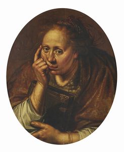ARTISTA FIAMMINGO DEL XVII SECOLO - Figura femminile con libro