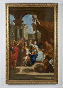 HEISS JOHAN (1640 - 1704) : Salom offre la testa del Battista a Erodiade  - Asta Asta 387 | ARTE ANTICA E DEL XIX SECOLO - DAL RINASCIMENTO AL SIMBOLISMO: OPERE DA COLLEZIONI ITALIANE Tradizionale - Associazione Nazionale - Case d'Asta italiane